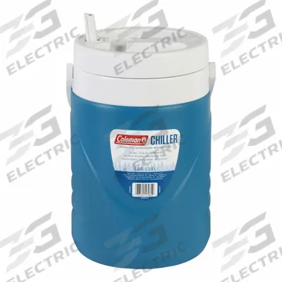 COLEMAN Beverage Jug: 1 gal Capacity, Blue, 11 1/2 in Overall Ht, 7 in Overall Dia - Insulated Plastic Jugs