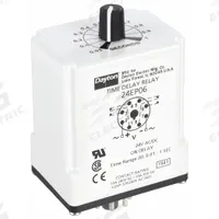 DAYTON Single Function Time Delay Relay: Socket Mounted, 24V AC/DC, 10 A, 8 Pins/Terminals, On Delay (MPN 24EP06). Key specifications — Brand: DAYTON.