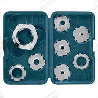 BOSCH Router Template Guide Kit: 8 Piece(s) (MPN RA1128). Key specifications — attr217824: BOSCH; attr217835: 1613AEVS; attr217852: Router Template Guide Kit; attr217821: RA1128.
