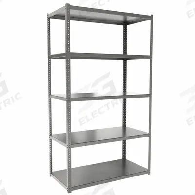HALLOWELL Metal Shelving: Starter, Extra-Heavy-Duty, 48 in x 24 in, 84 in Overall Ht - Extra-Heavy-Duty Bolted Standalone Open Metal Shelving