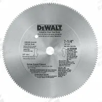 DEWALT Circular Saw Blade: 7 1/4 in Blade Dia., 140 Teeth, 0.07 in Cut Wd, 5/8 in Arbor Size (MPN DW3326). Key specifications — attr1116119: DEWALT; attr1145631: Plywood.