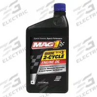 MAG 1 2-Cycle Engine Oil: Conventional, Biodegradable, 1 qt Size, Bottle, Not Specified (MPN MAG00609). Key specifications — SAE Grade: Not Specified; Brand: MAG 1; Biodegradable: Biodegradable; Compatible Vehicle Type: Motorcycles; Oil Series: 2 Cycle Multi-Purpose.