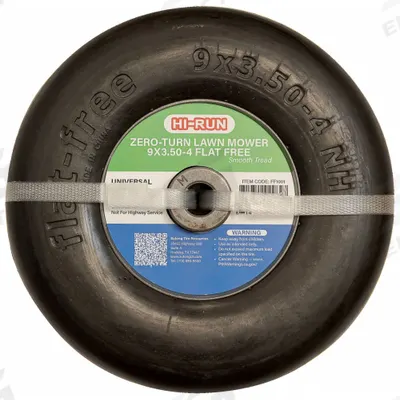 HI-RUN Tires and Wheels: 9X3.50-4 Tire Size, Lawn Mower Tire, Smooth - Lawn Mower Tires