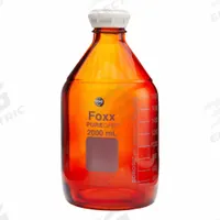 FOXX LIFE SCIENCES Glass Media, BOD, & Specialty Lab Bottles - Glass Lab Media Bottles: 3 L, GL45 (MPN 1519031-FLS). Key specifications — Closure Type: Screw-On; Mouth Size: Wide; Screw Closure Size: GL45; Brand: FOXX LIFE SCIENCES; Body Color: Amber.