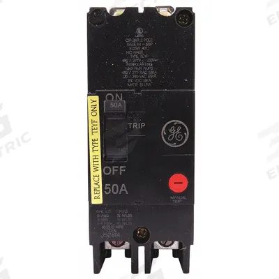 GE Molded Case Circuit Breaker: 50 A Amps, 18kA at 277/480V AC, Fixed, Lug - TEY-Frame GE Molded Case Circuit Breakers