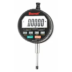 STARRETT Digital Indicator: 0 in to 1 in /0 mm to 25 mm, Inch/Metric, +/- 0.0001 in Accuracy, IP54 (MPN F2730IQ). Key specifications — attr1184065: STARRETT; attr1184072: +/- 0.0001 in; attr1184084: 2.5 in.