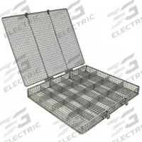 MARLIN STEEL WIRE PRODUCTS Parts Washer Basket: Rectangular, Stainless Steel, Silver, Lid Included (MPN 02035003-38). Key specifications — Handle Included: Handle Included; Mesh Opening Size: #2; Stackable: Stackable; Lid Included: Lid Included; Brand: MARLIN STEEL WIRE PRODUCTS.