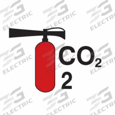 IMO (International Maritime Organization) Safety Sign: Polycarbonate - Square CO2 Fire Extinguisher Symbol Signs