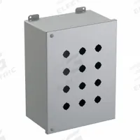HAMMOND Push Button Enclosure: 22mm, 12 Holes, Carbon Steel, NEMA 12 (MPN 1489MP12). Key specifications — Brand: HAMMOND; Environments & Applications: Indoor Dust & Water Droplets.