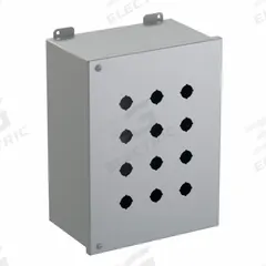HAMMOND Push Button Enclosure: 22mm, 12 Holes, Carbon Steel, NEMA 12 (MPN 1489MP12). Key specifications — Brand: HAMMOND; Environments & Applications: Indoor Dust & Water Droplets.