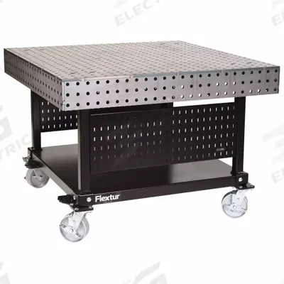 FLEXTUR Welding Table: 35 in Ht, 48 in Dp, 48 in Wd, 4,000 lb Wt Capacity - Mobile Fixed-Height Modular Welding Tables