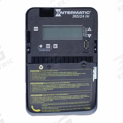 INTERMATIC Electronic Timer: 24 hr, Not Astronomic, 120-277V AC, SPST - Digital Timer Switches