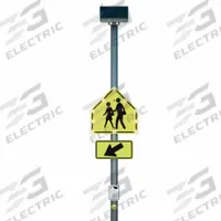 LED Crossing Sign: 36 in x 36 in Nominal Sign Size (W x H), Aluminum, S1-1 MUTCD, Diamond, Solar (MPN 600666). Key specifications — Sign Material: Aluminum; Retroreflective Grade: Diamond.