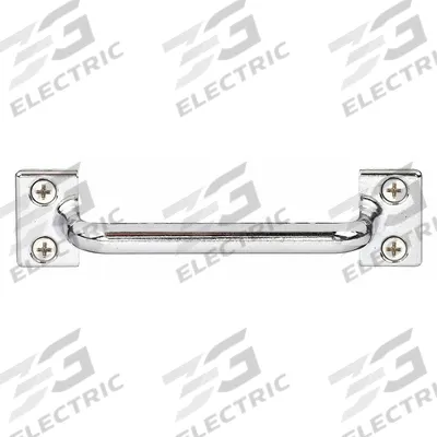 MONROE PMP Pull Handle: Unthreaded Holes, Zinc, Silver, #8 Screw Size, 0.88 in - Standard Pull Handles