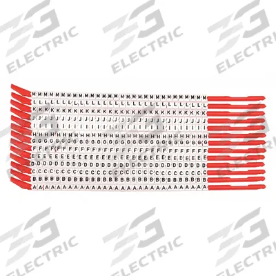 BRADY Wire Marker Wand: A to M, Black on White, 390 Labels, Nylon, -30°F to 251°F - Clip-On Wire Markers