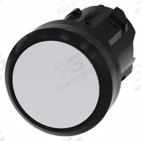 SIEMENS Flush Push Button: 22 mm Mounting Size, Non-Metallic, Maintained (MPN 3SU1000-0AA60-0AA0). Key specifications — Brand: SIEMENS; Action: Maintained; Series: 3SU; Push Button Material Type: Non-Metallic.