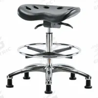 Tractor Stool: Polyurethane, Ht Range 20 in to 28 in, 17 in Seat Wd, 14 in Seat Dp, 5 Glides, Black (MPN PTMBSO-CR-CF-RG-BLK). Key specifications — Brand: APPROVED VENDOR; Foot Support: Yes; Base Material: Aluminum; ESD-Safe: Not ESD Safe; Number of Casters: 0.