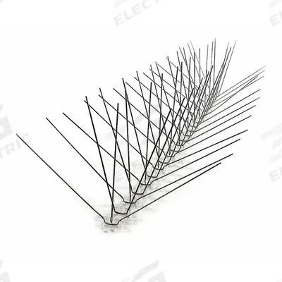 BIRD-X Bird Repellent Spikes: Wide, Plastic Base, Clear, 50 ft Overall Lg - Bird Spikes
