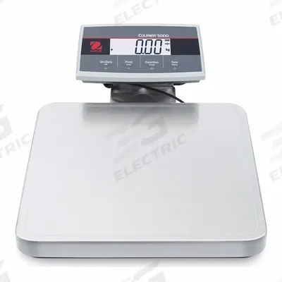 OHAUS Shipping Scale: 100 lb Wt Capacity - Imperial, 12 5/8 in Weighing Surface Dp - Shipping Bench Scales with Column-Mounted Indicator