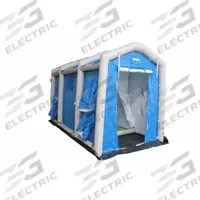 FSI Decontamination Shower: 1 Stations, 6 Spray Heads, Enclosed, Inflatable, 8 ft x 7 ft x 13 ft (MPN DAT2525S). Key specifications — Color: Blue; Includes: Inflation Valve and Hose; Brand: FSI.
