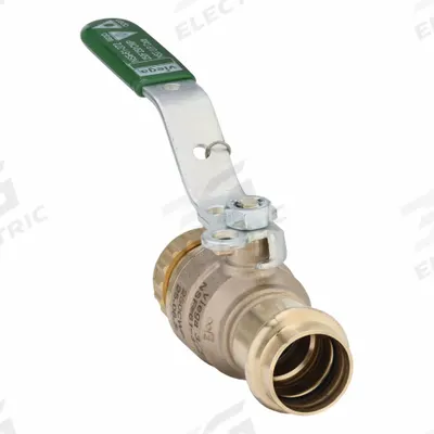 VIEGA PROPRESS Manual Two-Way Ball Valve: 3/4 in Size, Bronze, Straight, Press x MGHT - Bronze Ball Valves with Dust Cap & Chain