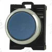 EATON Flush Push Button: 22 mm Mounting Size, Metallic, Maintained (MPN M22M-DR-B). Key specifications — Brand: EATON; Action: Maintained; Series: M22; Push Button Material Type: Metallic.