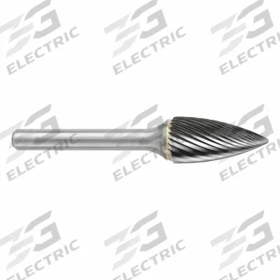 SGS PRO Carbide Bur: Pointed-End Tree, SG-53, Single Cut, 3/16" x 1/2" Head - Single-Cut Pointed-End Tree Burs