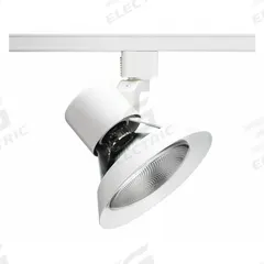 Track Lighting Head: Incandescent, Flared Shape, 75 W, 5 1/4 in Dia, 4 1/4 in Lg, White (MPN R532 WH). Key specifications — Brand: JUNO LIGHTING; Lighting Technology: Incandescent; Housing Color: White.