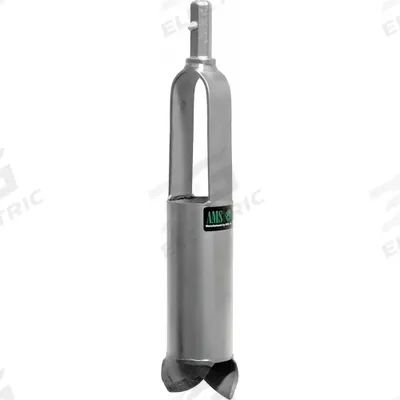 AMS Soil Auger Head: Carbon Steel Bail/Stainless Steel Cylinder, 2 1/4 in Overall Dia - Soil Auger Accessories