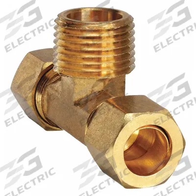 APPROVED VENDOR Compression Tee Fitting: 1/2 in OD x 1/2 in OD x 1/2 in Pipe Fitting Size - Low-Lead Standard Sleeve Brass Compression Fitting