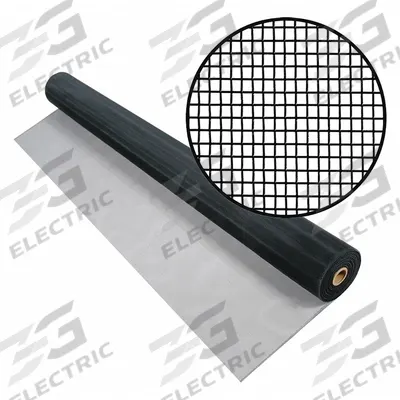 PHIFER Replacement Screen: Aluminum, Black, 18 x 16 Mesh Size, 4 ft Wd, 50 ft Lg - Aluminum Door and Window Screen