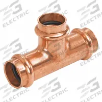 NIBCO Tee,2-1/2" x 1-1/2" x 2-1/2",Press Ends: Tee, 2 1/2 in CTS x 1 1/2 in CTS x 2 1/2 in CTS size (MPN 9105300PC). Key specifications — Brand: NIBCO; Series: PC611; Broad - Material for Bullet: Copper Or Bronze; Fitting Size: 2-1/2 in CTS x 1-1/2 in CTS x 2-1/2 in CTS; Brand - Broad: NIBCO.