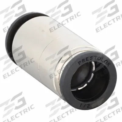 PARKER Push-Fit Union Fitting: 1/2 in OD x 1/2 in OD Size, Push-to-Connect x Push-to-Connect - Nickel-Plated Brass Tube Fittings
