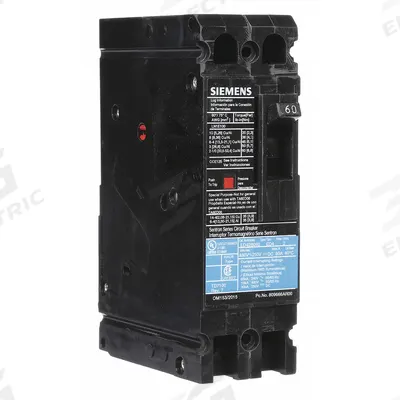 Siemens Molded Case Circuit Breaker: 60 A Amps, 18kA at 480V AC, Fixed, Load Side Lug - ED-Frame Siemens Molded Case Circuit Breakers