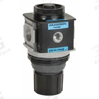 WILKERSON Compressed Air Regulator: Aluminum, 3/8 in NPT, 250 cfm, 300 psi Max Op Pressure, Knob (MPN R28-03-F000B). Key specifications — attr111664: No; attr111400: R28; attr111627: WILKERSON.