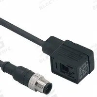 IFM Patch cable: M12 Male Straight x DIN Form B Industrial, 5 m Cable Lg, PUR, Black, 5 Pins, IP67 (MPN E11435). Key specifications — Wire Size: 5.00 mm; Brand: IFM; Cable Jacket Color: Black; IP Rating: IP67.