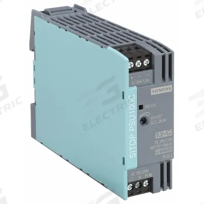 SIEMENS DC Power Supply: DIN Rail, 30 W Output Power - Rated, 1.3 A Current - Output - DIN Rail Mount DC Power Supplies