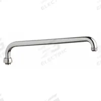 CHICAGO FAUCETS Spout: Spout, Arc, Swivel Spout, Brass, Polished Chrome, Laminar, 14 in Spout Reach (MPN L15E1JKABCP). Key specifications — Includes: Mounting Hardware; Product Type: Spout; Spout Style: Swivel; Body Material: Brass; Color/Finish: Polished Chrome; Brand: CHICAGO FAUCETS.