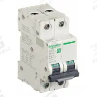 SCHNEIDER IEC Supplementary Protector: 50 A Amps, 10kA at 240V AC, Screw Clamp, C60SP, B (MPN M9F21250). Key specifications — Terminal Connection: Screw Clamp; AC Voltage Rating: 240/415/440V AC; Curve Type: B; DC Voltage Rating: Not Rated; Max. AIR Rating: 10kA at 240V AC; Series: C60SP; Brand: SCHNEIDER.