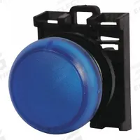 EATON Indicating Light: 22 mm Panel Mounting Size, Blue, LED, 30 V AC/DC Max Volt Rating (Supply) (MPN M22-L-B-B). Key specifications — Series: M22; Brand: EATON; Includes Push-To-Test: No Push-To-Test Included.