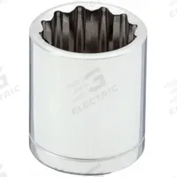 WESTWARD Socket: SAE, 3/8 in Drive Size, 9/16 in Socket Size, 12-Point, Std, Chrome, 1 in Overall Lg (MPN 53YT06). Key specifications — attr1204417: WESTWARD; attr1204392: Chrome.