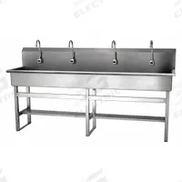 SANI-LAV Wash Station: 45 in Overall Ht, 77 in Bowl Lg, 8 in Bowl Dp, 0.5 gpm Flow Rate, Sensor (MPN 58FBL-0.5). Key specifications — Includes Side Splash: Side Splash Not Included; Power Source: Battery Powered; Brand: SANI-LAV.