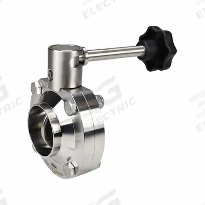 DIXON Butterfly Valve: 3/4 in Pipe Size, Solder, 140 psi Max. Pressure (CWP) - 3-A Certified Stainless Steel Butterfly Valves