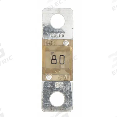 BUSSMANN Automotive Fuse: AMI Series, Two-Hole, Bolt-On, Fast-Acting, 80 A, 32 V DC - Two-Bolt-Hole Fast-Acting Fuses