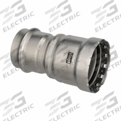 VIEGA MEGAPRESS Transition Coupling: 2 in Pipe x 2 in Pipe Size, Coupling Body - Potable Water Stainless Steel Press Tube Fittings