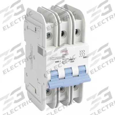 Dayton Miniature Circuit Breaker: 6 A Amps, 10kA at 480V AC - D-Curve, 3-Pole UL489 DIN Rail-Mount Miniature Circuit Breakers