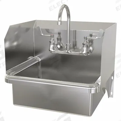 SANI-LAV Hand Sink: 1 Stations, 7 in Bowl Dp, 17 in Bowl Lg, 14 in Bowl Wd, Faucet Included - One-Station Wall-Mounted Hand Sinks with Faucets