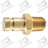 PARKER Nipple: 1/8 in, 1/8"-27 Thread Size, Male NPTF, NPTF, Brass, 0.8 gpm Max Flow Rate (MPN BPD323Y). Key specifications — Brand: PARKER; Body Material: Brass; Connection Type: NPTF; Temperature Range: -15 to 400 Deg F; Thread Size: 1/8"-27.