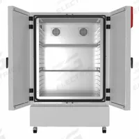 BINDER Environmental Chamber: 24.72 cu ft Capacity, 35 in x 49 21/100 in x 75 39/50 in, 2 Shelves (MPN 9020-0369). Key specifications — Temperature Accuracy Tolerance: +/-0.1 @ 40°C; Temperature Uniformity: +/-0.3 @ 40°C; Manufacturer Part Number: 9020-0369; Brand: BINDER; Voltage: 200/240V; Humidity - Maximum: 80%; Humidity - Minimum: 20%.