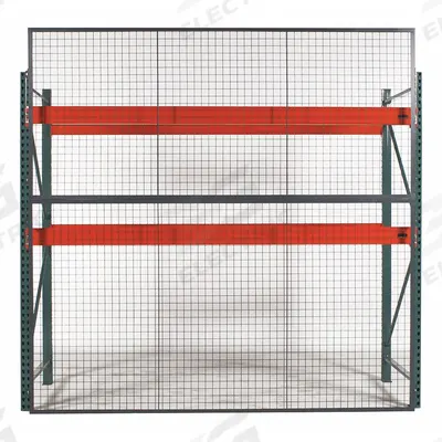 WIRECRAFTERS Aisle Guard: 1 Bays, 144 in x 1 1/4 in x 48 in, 10 ga, Steel, Powder Coated - Welded-Frame Wire Mesh Pallet Rack Back Guards
